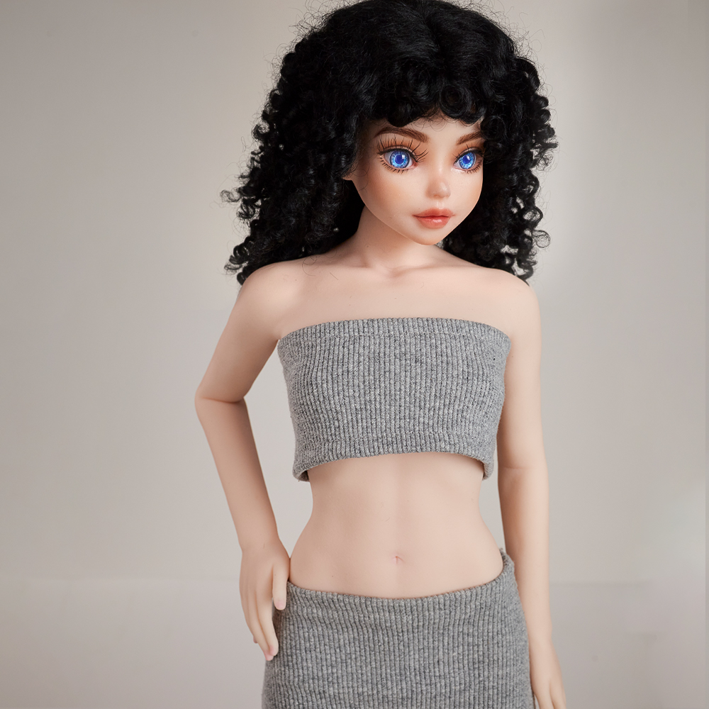 Black short curly hair